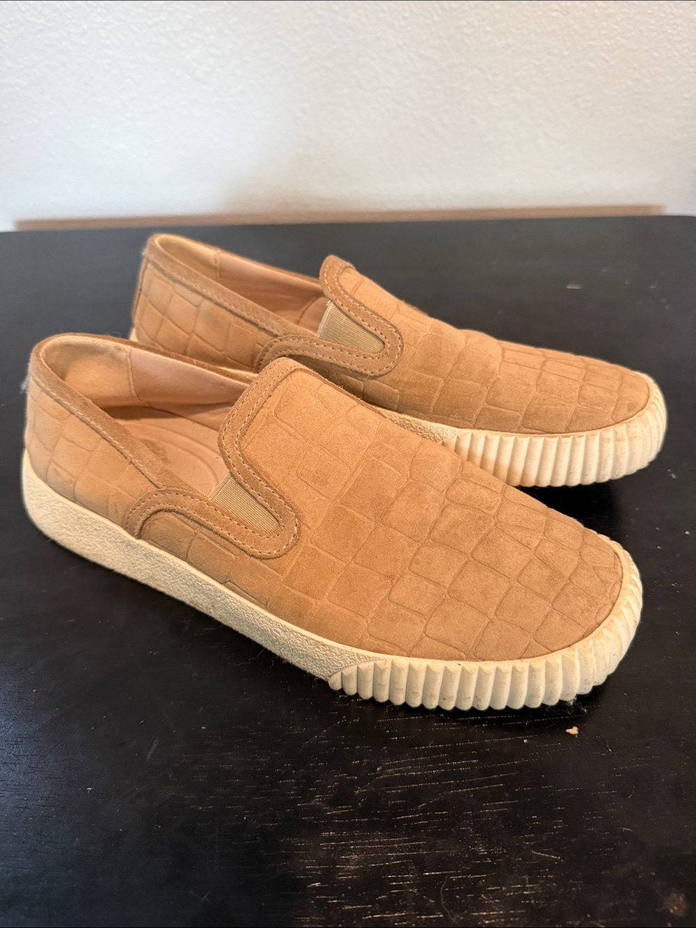 Vince Camuto Tan Suede Slip-On Loafers